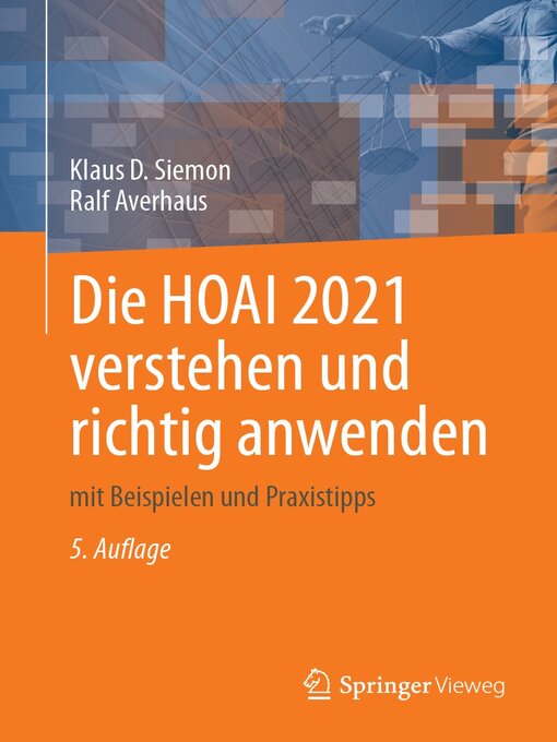 Title details for Die HOAI 2021 verstehen und richtig anwenden by Klaus D. Siemon - Available